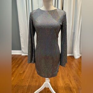 Thirty/ Thirty LA gray sequin open back cocktail dress women’s size large EUC